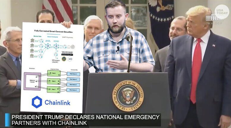 trump declares national emergency, partners with chainlink